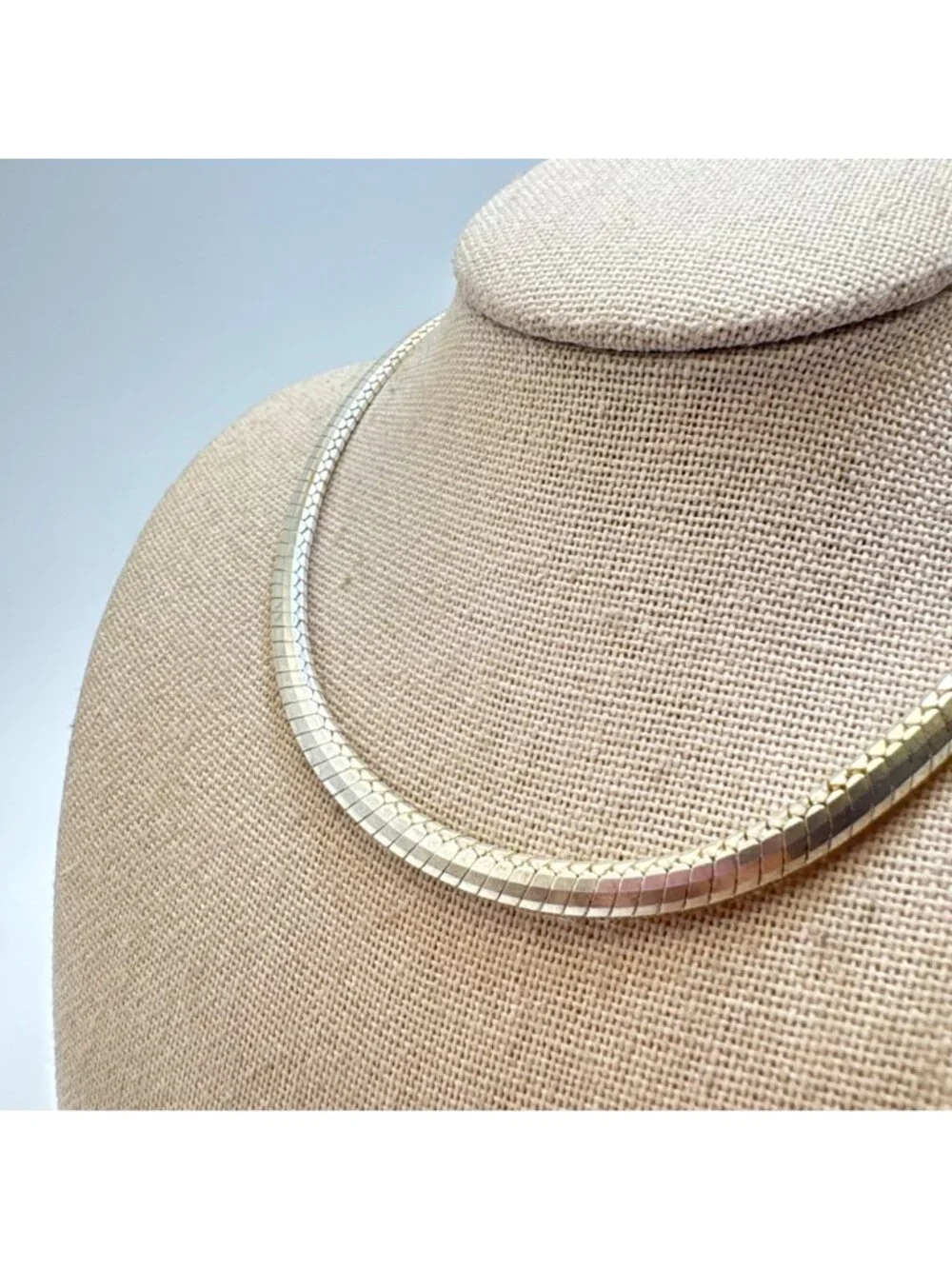 Flexible Low Dome Omega Herringbone Chain 925 Sterling Silver 4.5mm Wide 18